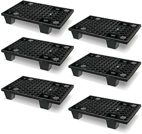 BRB 6 Leichtpalette im viertel Euromaß, LxBxH 600x400x125 mm, Deckfläche durchbrochen, schwarz