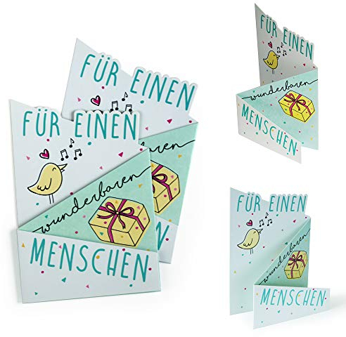 Diese-Klappkarten 2 Stk Geburtstagskarte Vögelchen modern, 3D Effekt | Karte zum Geburtstag und anderen Anlässen | Glückwunschkarte, Dankeskarte, Gutschein, zum Aufstellen, X018