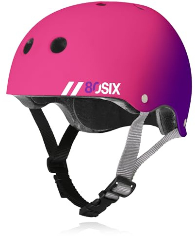 80Six Dual Certified Kids Skate Helmet for Boys/Girls Ages 5 to 14+ Triple Comfort & Protection - Perfect for Roller Skates, Bike, Scooter, BMX, Skateboard, Bike Helmet