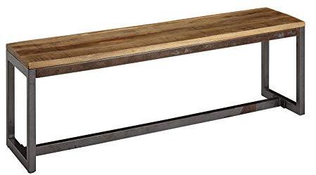 KADIMA DESIGN Vintage Esszimmerbank im Mangoholz-Stil mit Metallgestell, Stabil & Unikat
