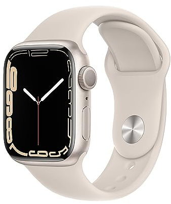 Apple Watch Series 7 (GPS, 41mm) Smartwatch con cassa in alluminio color galassia con Cinturino Sport color galassia - Regular Fitness tracker, app Livelli O₂, resistente all’acqua