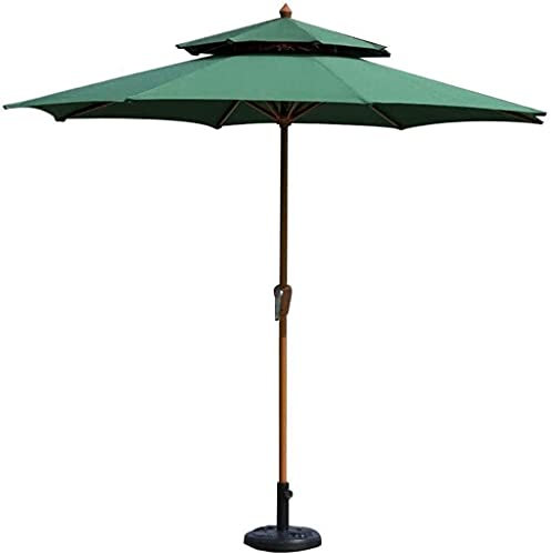 Pkfinrd Patio Umbrellas Round Portable Parasol Suitable Outdoor Terrace Garden Market Table Umbrella Double-top Windproof and UV-Proof Umbrella (Color : White, Size : Size)
