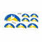 FOTOFOL Ukraine Aufkleber Set - Fahne Flagge Karte Blumen Friedenstaube Ukraine, für Auto, Fahrzeuge, Roller, Moped, Motorrad-Helm, Fahrrad, Laptop, Smartphone (Regenbogen)
