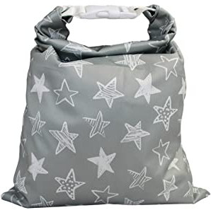 Immaculate Textiles Unisex-Nass-/Trockentasche für Babys mit Schnalle: Wasserdicht und waschbar: Ideal zum Schwimmen und für Wiederverwendbare Stoffwindeln (Doodle Stars, 28 x 40 cm)