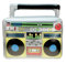 STUWU Aufblasbarer Retro Ghettoblaster ca 45 x 42 cm Hip Hop Radio Walkman 80er 90er Outfit Kassetenrekorder Kassetenrecorder Party Accessoires Kostüm Fasching Karneval