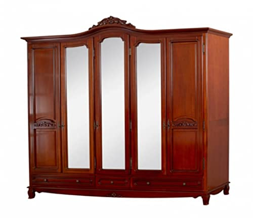 SIMEX Furniture - Kollektion Elips - Kleiderschrank 5-türig - Massivholz - Möbel aus Buchenholz, Naturbraun - Schlafzimmer