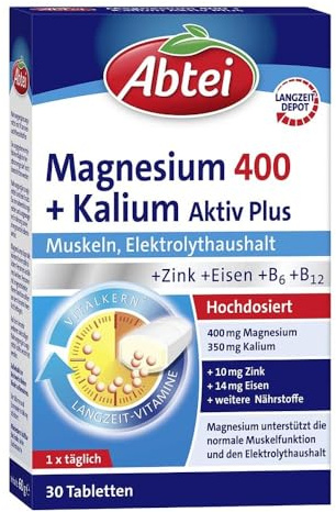 Abtei Magnesium 400+kalium Tabletten 30 stk