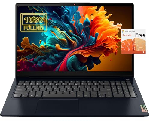 Lenovo Ordinateur portable IdeaPad 15,6'' FHD, 20 Go de RAM, 1 To SSD, Intel Pentium Silver N6000, 1 an Microsoft Office 365, Webcam, Type-C, lecteur de carte SD, Wi-Fi 6, Windows 11, JVQ MP Noir