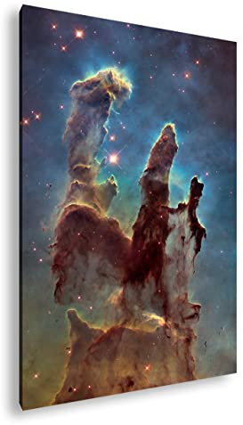 Leinwandbild Säulen der Schöpfung – das Universum in seiner Pracht Format: 70x50 cm XXL Kunstdruck Bild auf Keilrahmen/Wandbild/Wohnzimmer Deko