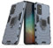 AKABEILA Case for iPhone 6S Plus/6 Plus Cover Finger Ring Grip Kickstand Metal Holder Silicone PC Hybrid Anti-Scratch Shockproof 5.5 Inch Blue