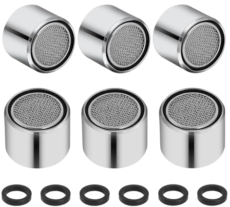 MisFun 6 Pezzi Rompigetto M22, Aeratore Rubinetto in Acciaio Inossidabile, Rompigetto Rubinetto Cucina, Filtri Rubinetti Lavandino, Aeratori per Rubinetti Acqua Risparmio per Bagni e Cucine
