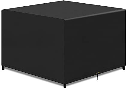 PATIO PLUS large Rectangular Garden Table Furniture Covers, Outdoor Patio Set Cover for Chair Set,420D Oxford fabric, Waterproof, Windproof, Anti-UV, Garden Covers,Black 200x200x90cm BLGFC200-2BK-C