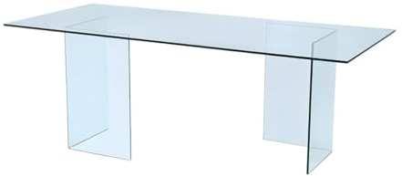 Vente-unique - Mesa de Comedor COLEDON - 8 Cubiertos - Cristal Templado