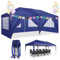 COBIZI Faltpavillon 3x6 Pavillon Wasserdicht Winterfest Pop Up Pavillon Klappbar 3x6 Zelt mit 6 Seitenwnden 3 Höhenverstellbar UV-Schutz Gardenpavillon Partyzelt für Markt, Freien Event (Navy blau)