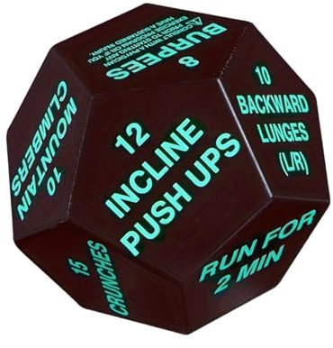 JISADER Trainingswürfel, Körpergewichts-Sportwürfel, Stretching, 10,2 cm im Durchmesser, Übungswürfel, Fitness-Challenge-Würfel für Anfänger zu Hause, Grün