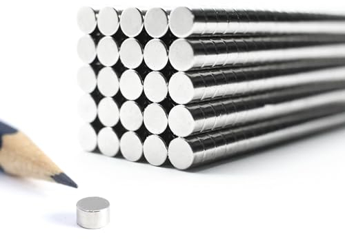 PACKIVO Neodym Magnete ⌀ 5 x 3 mm - 10 Stück Kleine Magnete Scheibenmagnete extra stark rund mini Magnet Magnettafel Pinnwand Kühlschrank Schwarzes Brett Whiteboard Basteln Handwerk Fotos Büro