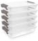 Citylife 5Pack A4 Storage Boxes,4.5L A4 plastic box with Lids, Stackable, Handles, Transparent Plastic Storage Boxes for Document, Book, Stationery, Photo