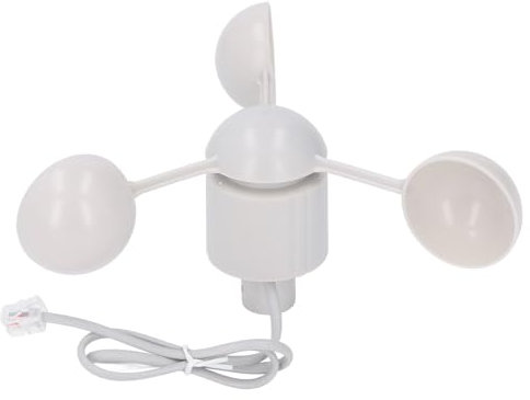 Station Météo, Coupes à Vent, Détecteur de Mesure du Vent à 3 Tasses, Anémomètre à Capteur de Vitesse du Vent avec Connecteur RJ11, Jauge de Direction du Vent pour Station Météo
