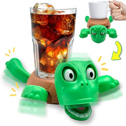 DONGTATA Schildkröte Cup Halter, Schildkröte Untersetzer, Schildkrötenmatten mit lustigem Ausdruck, lustige Schreibtisch Tischdekoration für Party Geburtstag oder Urlaub