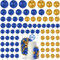 NACHLYNN 80 Pcs Cake Balls Decorations Mini Balloon Cake Topper Balls Foam Cupcake Toppers Balls for Cake Decorating Birthday Parties Weddings Anniversary (Glitter Royal Blue Gold)