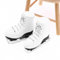 Gupcaqosjw 6X Puppen Rollschuhe, Miniatur Rollschuhe In Weiß, Harz Realistische Puppe Eislaufschuhe, Weiße Schlittschuhe, Weiße Harz Eisschuhe, Weiße Miniatur Schlittschuhe Aus Dem Puppenhaus