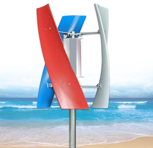 Cplsntaeam 220V Generador De Turbinas Eólicas Verticales 8000W 12V 24V 48V 3 Fase con 3 Cuchillas Sin Ruido Turbina Eólica Portátil para Proyectos De Inicio O Luz Callejera,48V-110V