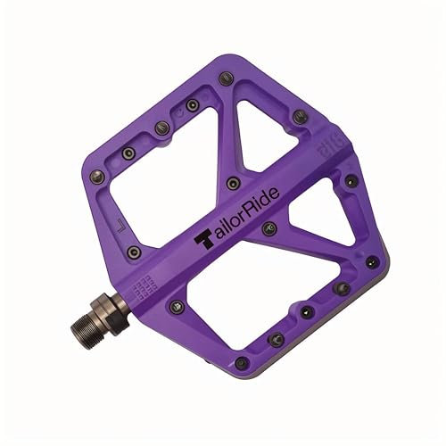 TailorRide Fahrradpedale, 9/16 Zoll - DU/Dichtlager - 16 rutschfeste Stifte - Mountainbike-Pedale, Plattform-Pedale, für Mountainbikes, BMX, Rennräder (Lila)