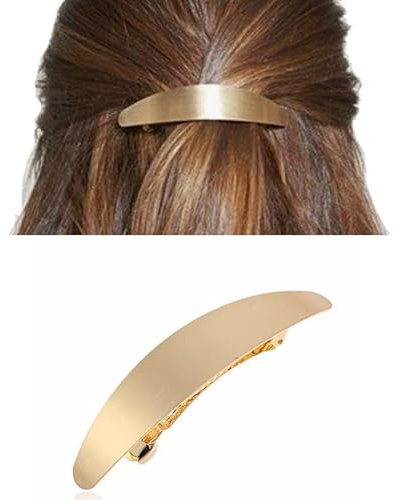 Enautoabs Pasador De Pelo De Metal Francés Pinzas Para El Cabello Cepillado Oval De Oro Pinza De Pelo Geométrica Coleta Titular Pinzas Para El Cabello Minimalista Pasador Decorativo(oval De Oro)