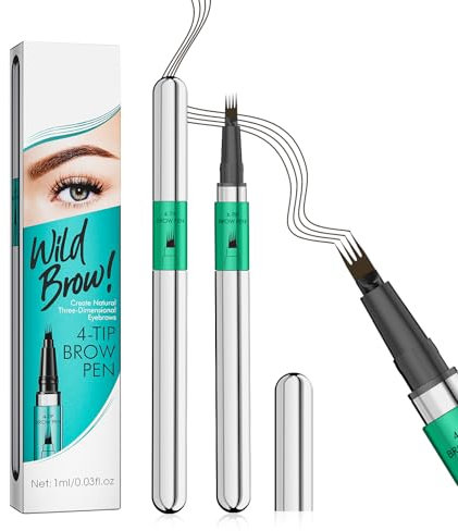 Lápiz de cejas,resistente al agua,Four-claw nibLápiz de cejas Microblading,duradero,Lapiz Cejas Waterproof Crea cejas de aspecto natural sin esfuerzo (Marrón oscuro)