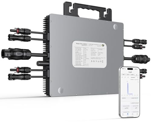 BATENORY Wechselrichter 1600 Watt mit WiFi & App, 4X MPPT Tracking Solar Wechselrichter 800W-1600W mit IP67 Wasserdichter für Balkonkraftwerk, Mikro Inverter mit 5m AC-Kabel(0% Steuersatz in DE)