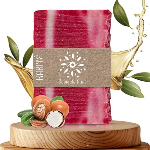 Jabón de Karité Artesanal y Vegano – Jabón en Barra Natural, Facial, de Manos y Cuerpo | Hidratante, Nutritivo y Biodegradable | Hecho en España | 100 g (1, Karité)