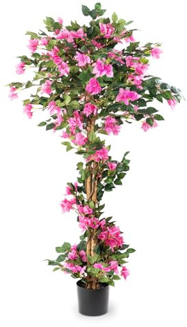 5FT Artificial Bougainvillea Tree – Faux Silk Pink Bougainvillea Plant with Pot for Indoor Outdoor Decor, Tall Fake Tropical Tree for Home, Office, Patio, Balcony, Wedding Decoration