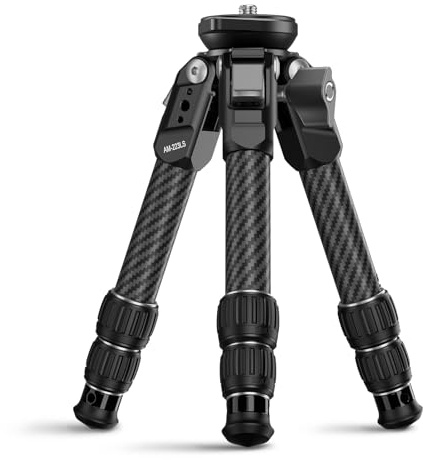 SIRUI Tischstativ AM-223LS Carbon Mini-Stativ mit Bowl-Basis | 36,9 cm max. Höhe, 15 kg Traglast, 0,74 kg, 22 cm gefaltet, 360°/±15° für DSLR Kamera Smartphone