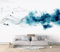 Tzxztt Simple Blue Ink Line Boat Modern 3D Wallpaper Embossed Silk Neutral Tones Material Ideal for Living Room Bedroom-350cm×256cm