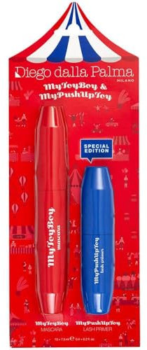Diego dalla Palma Kit Mascara MyToyBoy con Mini My PushUpToy Primer Ciglia, Edizione Speciale, Rosso e Blu