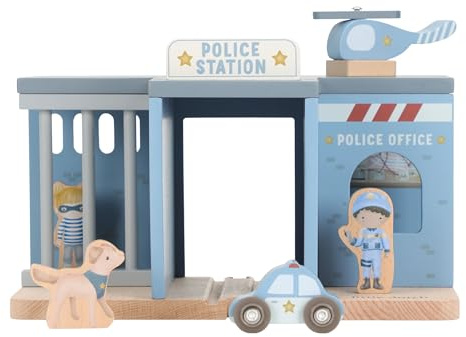 Little Dutch 2539 casa de madera de la estación de policía con accesorios - azul