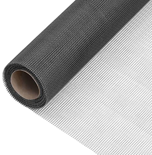 Moustiquaire en fibre de verre, 60 x 1000 cm, noire, tissu anti-insectes, robuste, pour fenêtres et portes, brise-vue durable, idéale pour les projets de bricolage