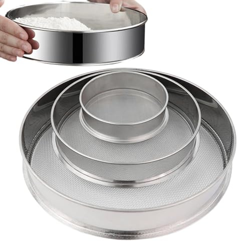 tiancaiyi Tamis pour Sol et Terre de Jardinage | 3 Tamis Fins Multiusage en Acier Inoxydable | Passoire à Terre pour Sol | pour Maison Jardin Pierres Gravier