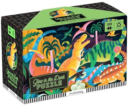 Dinosaur Park Glow in The Dark Puzzle: 100 Pieces