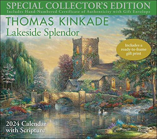 Thomas Kinkade Special Collector's Edition with Scripture 2024 Deluxe Wall Calen: Lakeside Splendor