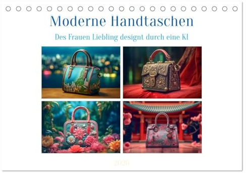 Moderne Handtaschen (Tischkalender 2026 DIN A5 quer), CALVENDO Monatskalender: Moderne Handtaschen sind mehr als nur praktische Accessoires zum ... Stils der Besitzerin. (CALVENDO Kunst)
