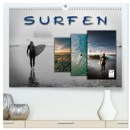 Surfen - so cool (hochwertiger Premium Wandkalender 2026 DIN A2 quer), Kunstdruck in Hochglanz: Surfen, ultimativer Funsport mit vielen begeisterten Anhängern. (CALVENDO Sport)
