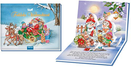 Mini Pop-Up Buch Fröhliche Weihnachtszeit: Wattierter Einband (Weihnachten)