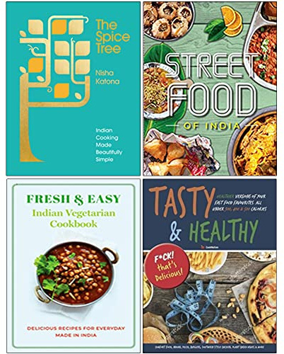 The Spice Tre [tapa dura], comida callejera india fresca y fácil, libro de cocina vegetariana india fresca y fácil, juego de colección de 4 libros sabrosos y saludables F*ck That's Delicious