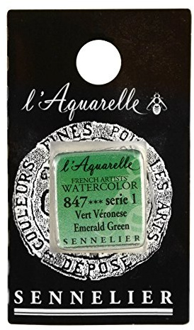 Sennelier l'Aquarelle Watercolour Half Pan S1 - Emerald (847)