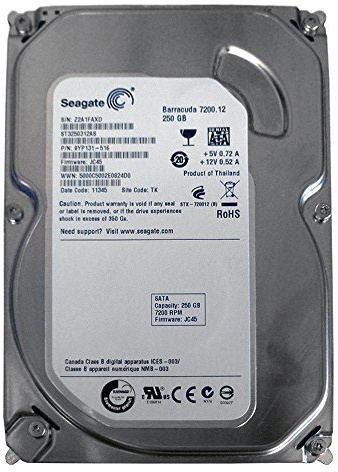 SEAGATE Barracuda 7200.12 - Unità interna da 250 GB SATA 6.0 Gb-s, 8 MB di cache, 3,5, bare-OEM, ST3250312AS