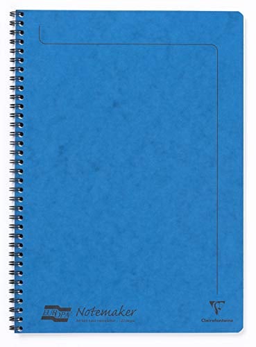 Clairefontaine 4865Z Notemakers Europa Blue Spiral Notebook - A4 21x29,7 cm - 120 Detachable Ruled Pages - White Paper 90 g - Glossy Card Cover