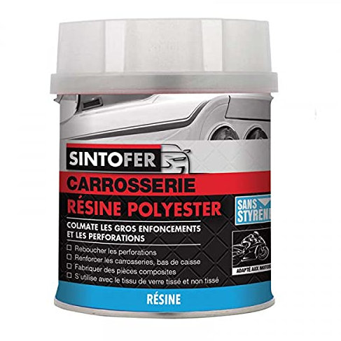 Résine polyester + durcisseur 500ml : Sintofer