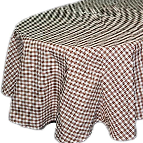 Pflegeleichte Tischdecke Decke Unterdecke Oval Braun Weiß Karierte Gartendecke Küchendecke Landhaus (Tischtuch 160x220 cm oval)