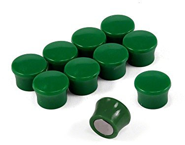 Small High Power Green Memo Board Magnets for Fridge, Whiteboard, Noticeboard, Filing Cabinet - Pack of 50